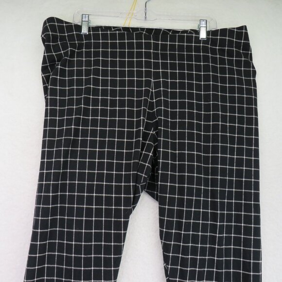 Old Navy Pants Womens 2XL Black White Windowpane Stretch Pull On Slim Ankle XXL - Picture 2 of 8